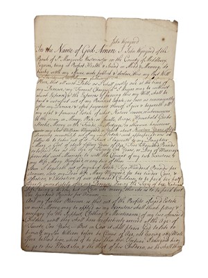 Lot 78 - Mrs Mary Wynyard, wife of Colonel John Wynyard, 17th Regiment of Foot, a fascinating group of Mid to late 18th century correspondence including a rare 1760 Lottery ticket, and a handwritten not...