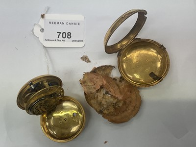 Lot 708 - George III gold pair cased pocket watch (London 1820)