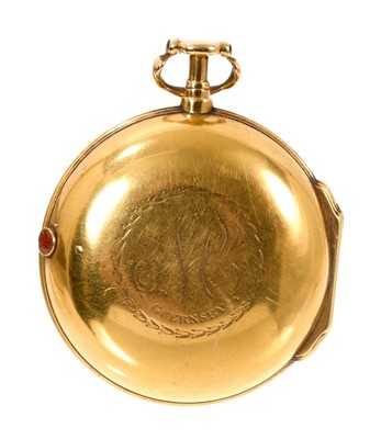 Lot 708 - George III gold pair cased pocket watch (London 1820)