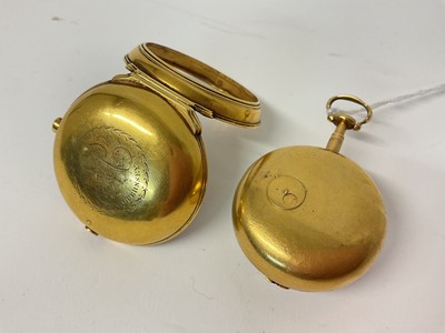 Lot 708 - George III gold pair cased pocket watch (London 1820)