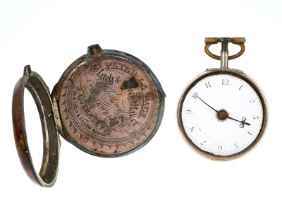 Lot 709 - George III pair cased pocket watch
