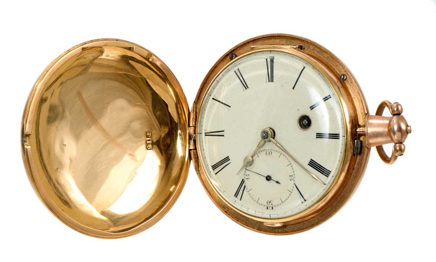 Lot 707 - George III 18ct gold full hunter pocket watch