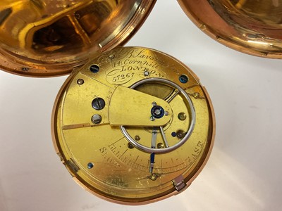 Lot 707 - George III 18ct gold full hunter pocket watch