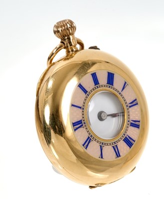 Lot 711 - 18ct gold half hunter fob watch