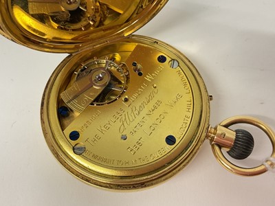 Lot 713 - Victorian 18ct gold half hunter 'Keyless Ludgate' pocket watch by J.W. Benson