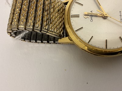 Lot 686 - 1960s Omega 18ct gold wristwatch on expandable gold plated bracelet