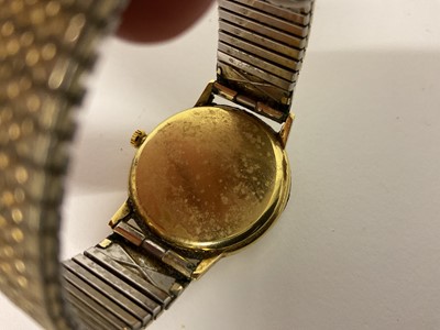 Lot 686 - 1960s Omega 18ct gold wristwatch on expandable gold plated bracelet
