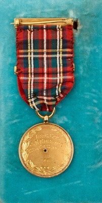 Lot 48 - 1920's 9ct gold Scots Guard Association, Edinburgh Branch, Honorary Presidents badge / medal dated 1922 and named to Brig. Gen. J. F. Erskine C.B., C.M.G., M.V.O. in tooled leather case. ...