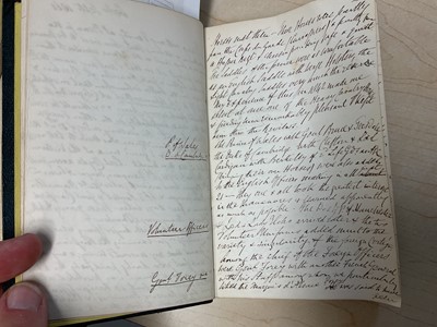 Lot 43 - General Francis Seymour, later 5th Marquess of Hertford, original handwritten diary entitled "Prussian Reviews near Cologne, September, 1861" approximately 34 pages.