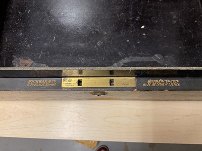Lot 45 - Scarce Victorian Wickwar & Co. Royal black leather covered Despatch Box with gilt embossed crowned V.R. Cypher and inscription 'Sergeant at Arms House of Commons H. D. Erskine' with Mordan &...