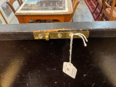Lot 45 - Scarce Victorian Wickwar & Co. Royal black leather covered Despatch Box with gilt embossed crowned V.R. Cypher and inscription 'Sergeant at Arms House of Commons H. D. Erskine' with Mordan &...