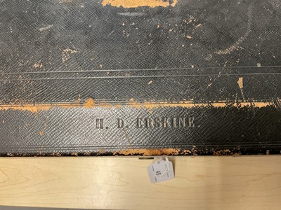 Lot 45 - Scarce Victorian Wickwar & Co. Royal black leather covered Despatch Box with gilt embossed crowned V.R. Cypher and inscription 'Sergeant at Arms House of Commons H. D. Erskine' with Mordan &...