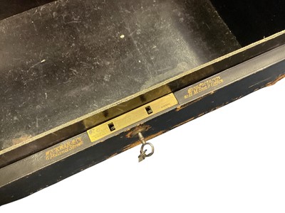 Lot 45 - Scarce Victorian Wickwar & Co. Royal black leather covered Despatch Box with gilt embossed crowned V.R. Cypher and inscription 'Sergeant at Arms House of Commons H. D. Erskine' with Mordan &...