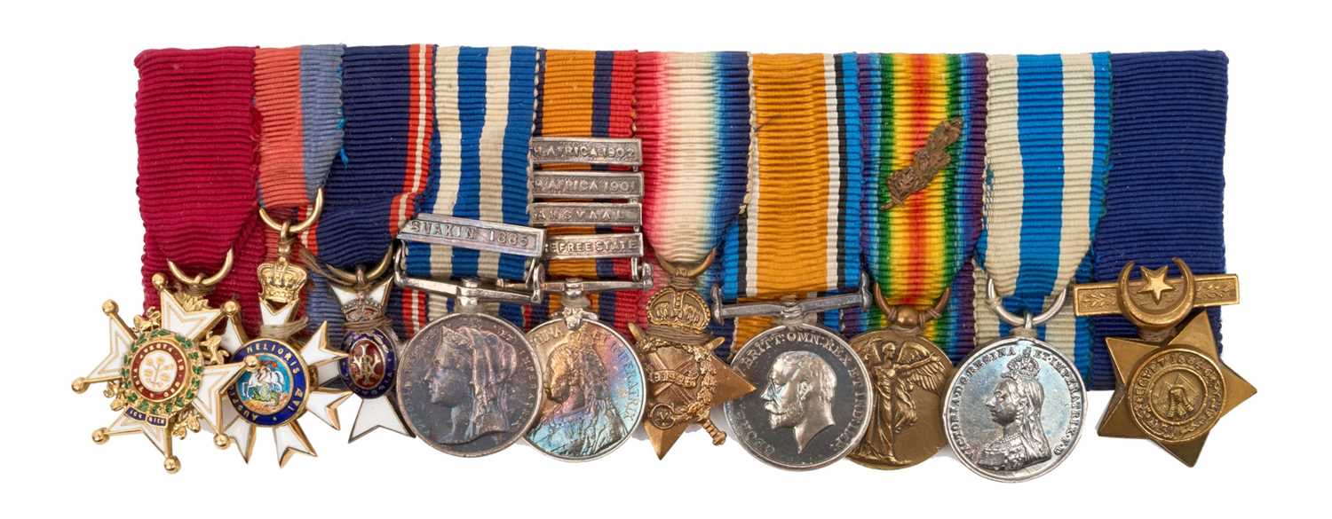 Lot 47 - Fine Victorian and later miniature medal group, awarded to Brigadier General J. F. Erskine, C.B., C.M.G., M.V.O. comprising Companion of the Bath (in gold and enamel)...