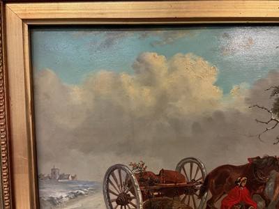 Lot 1329 - Thomas Smythe (1825-1906) oil on panel - The Timber Drag in Snow Covered Landscape, 29.5cm x 54.5cm, in gilt frame. Provenance: Bonhams 6th December 2011, Reydon Hall, lot 276.