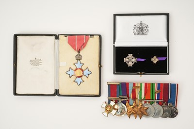Lot 53 - Fine Second World War and later medal group comprising C.B.E. (Military type), Distinguished Service Order (D.S.O.), George VI General Service medal with Palestine cl...