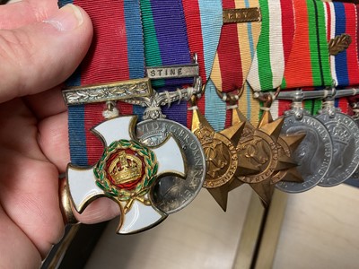 Lot 53 - Fine Second World War and later medal group comprising C.B.E. (Military type), Distinguished Service Order (D.S.O.), George VI General Service medal with Palestine cl...