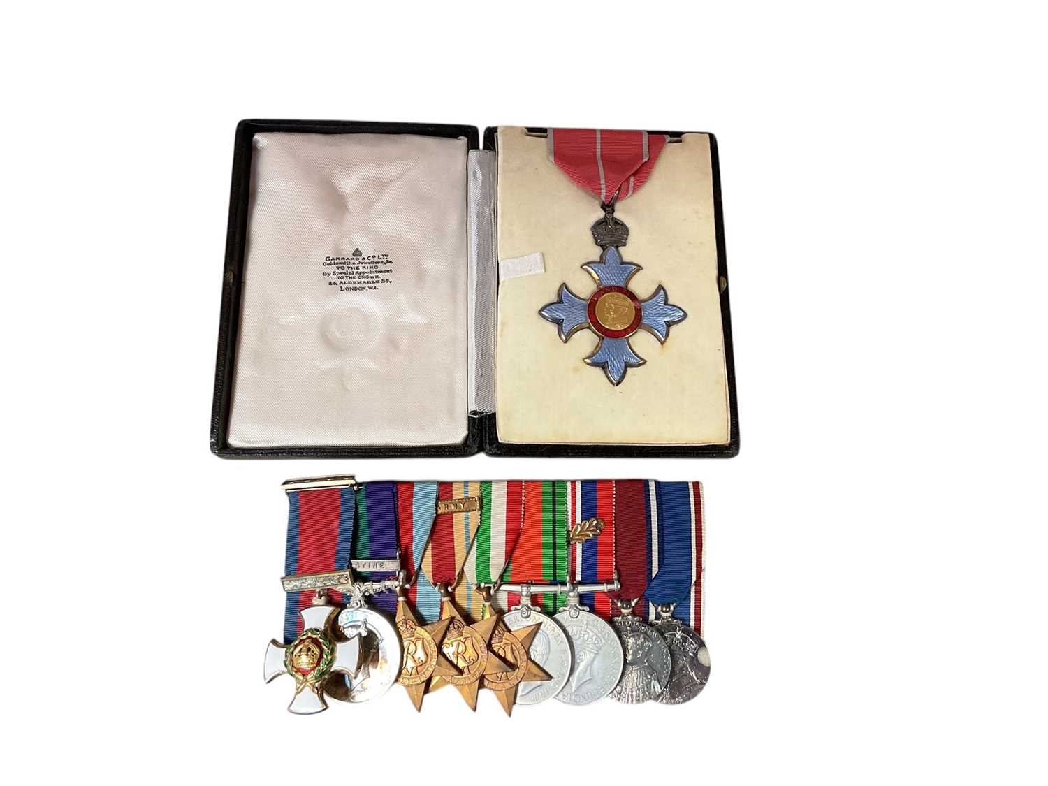 Lot 53 - Fine Second World War and later medal group comprising C.B.E. (Military type), Distinguished Service Order (D.S.O.), George VI General Service medal with Palestine cl...