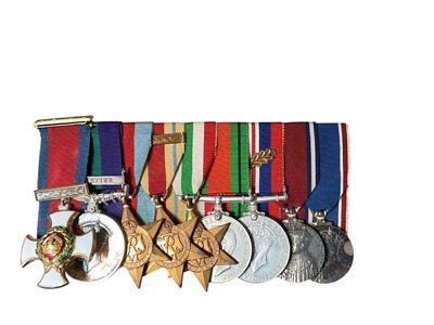 Lot 53 - Fine Second World War and later medal group comprising C.B.E. (Military type), Distinguished Service Order (D.S.O.), George VI General Service medal with Palestine cl...