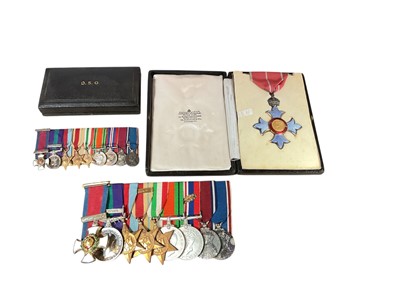 Lot 53 - Fine Second World War and later medal group comprising C.B.E. (Military type), Distinguished Service Order (D.S.O.), George VI General Service medal with Palestine cl...