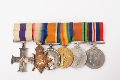 Lot 61 - Local Interest- First World War Military Cross (M.C.) Gallantry medal group comprising M.C, 1914 - 15 Star named to Lieut. P. G. Wilson, Suff. R