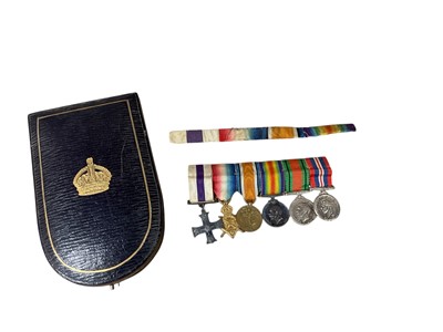 Lot 61 - Local Interest- First World War Military Cross (M.C.) Gallantry medal group comprising M.C, 1914 - 15 Star named to Lieut. P. G. Wilson, Suff. R
