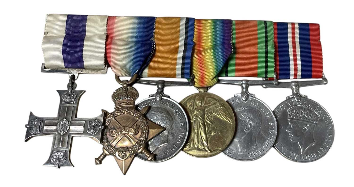 Lot 61 - Local Interest- First World War Military Cross (M.C.) Gallantry medal group comprising M.C, 1914 - 15 Star named to Lieut. P. G. Wilson, Suff. R