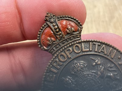 Lot 667 - American Military pocket compass, together with brass Trench Art lighter, Police badges, buttons, bijouterie and sundries.