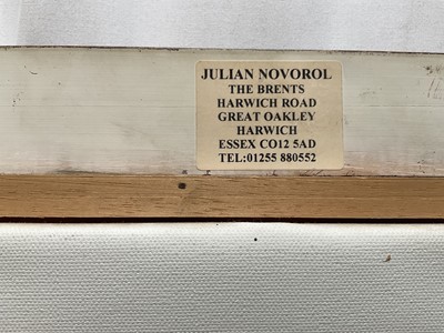 Lot 1242 - Julian Novorol (b.1949) oil on canvas - Widgeon on the River at Dawn, signed and dated 2002, 51cm x 77cm, in gilt frame