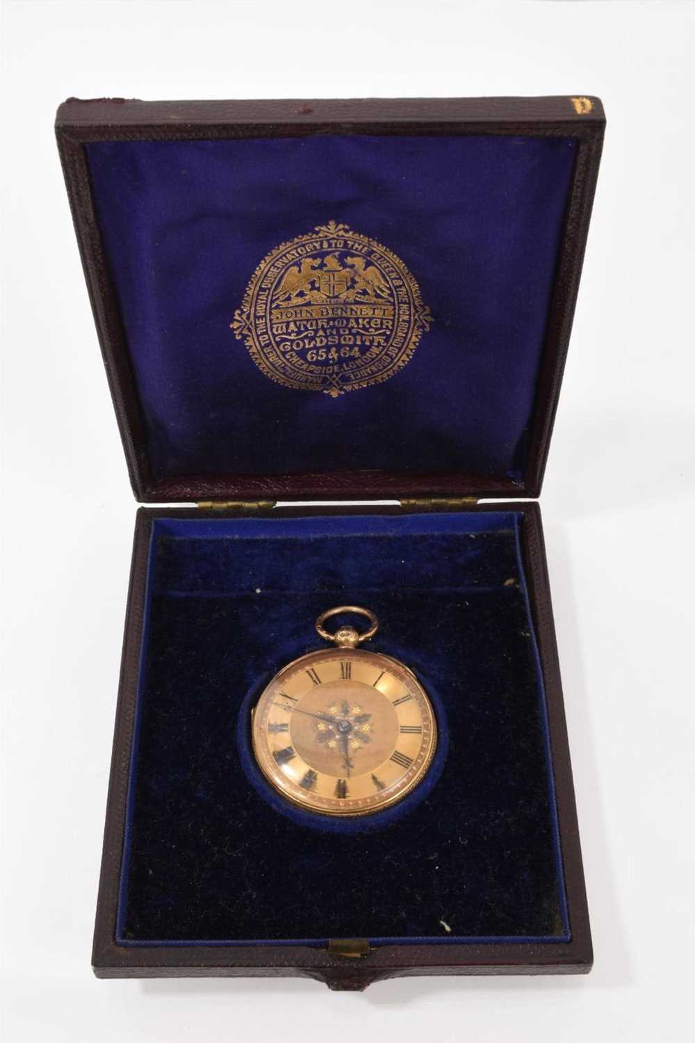 Lot 717 - 18ct gold pocket watch in fitted case