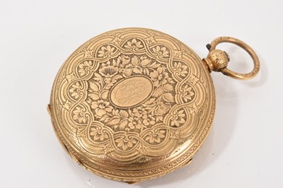 Lot 717 - 18ct gold pocket watch in fitted case