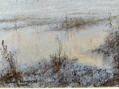 Lot 1245 - Julian Novorol (b.1949) oil on canvas - Wigeon over the Ouse Washes, signed and dated 2001, 51cm x 76cm, in gilt frame