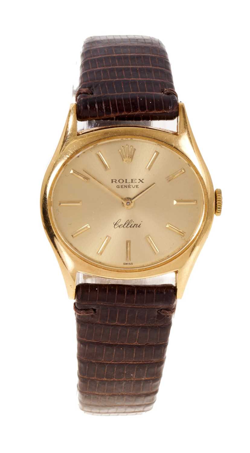 Lot 693 - Ladies' Rolex 18ct gold Cellini wristwatch in box
