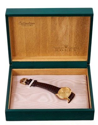 Lot 693 - Ladies' Rolex 18ct gold Cellini wristwatch in box