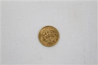 Lot 63 - G.B. Edward VII gold Half Sovereign 1909. GF...