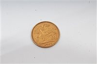 Lot 77 - G.B. Victoria O.H. gold Half Sovereign 1901. F...