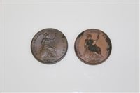 Lot 6 - G.B. Victoria copper Pennies - 1853 OT. N.B....