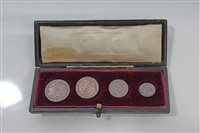 Lot 93 - G.B. Edward VII Four Coins Maundy Set 1902, in...