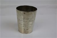 Lot 538 - George III Silverer beaker of tapering...