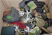 Lot 548 - Group of British Military cap badges and cloth...