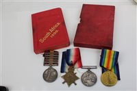 Lot 551 - Boer War / First World War Medals group -...