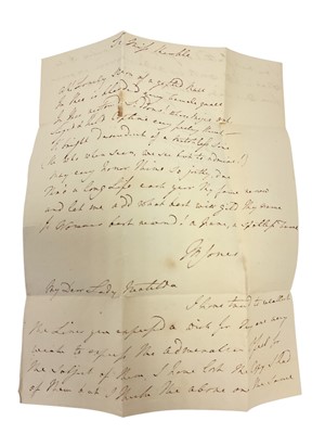 Lot 81 - Collection of 18th correspondence from the Wynyard family to Lord Delawarr, hand written 18th century gardening tips, and a scarce printed anti Farm labourers rioting leaflet