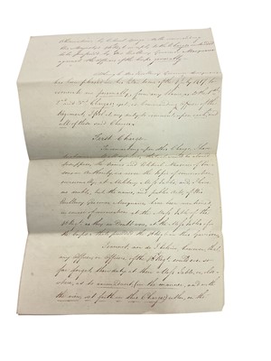 Lot 82 - Of Australian interest, a fascinating group of correspondence between Major General Lachlan Macquarie C.B. The fifth Governor of New South Wales ( from 1810-1821) and various Officers of the 46t...