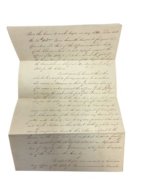 Lot 82 - Of Australian interest, a fascinating group of correspondence between Major General Lachlan Macquarie C.B. The fifth Governor of New South Wales ( from 1810-1821) and various Officers of the 46t...