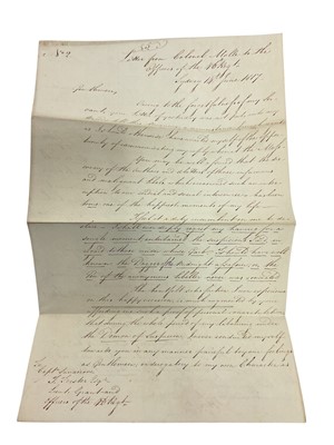 Lot 82 - Of Australian interest, a fascinating group of correspondence between Major General Lachlan Macquarie C.B. The fifth Governor of New South Wales ( from 1810-1821) and various Officers of the 46t...