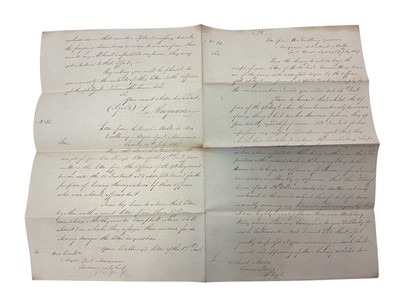 Lot 82 - Of Australian interest, a fascinating group of correspondence between Major General Lachlan Macquarie C.B. The fifth Governor of New South Wales ( from 1810-1821) and various Officers of the 46t...