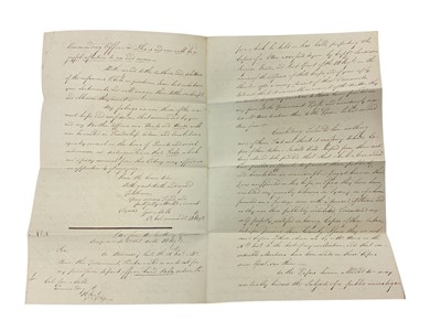Lot 82 - Of Australian interest, a fascinating group of correspondence between Major General Lachlan Macquarie C.B. The fifth Governor of New South Wales ( from 1810-1821) and various Officers of the 46t...