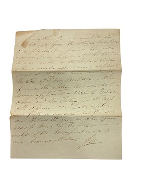 Lot 82 - Of Australian interest, a fascinating group of correspondence between Major General Lachlan Macquarie C.B. The fifth Governor of New South Wales ( from 1810-1821) and various Officers of the 46t...