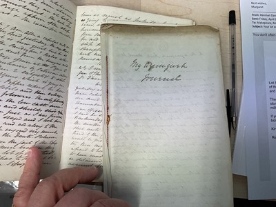 Lot 85 - Of Indian Mutiny interest, a fascinating hand written first hand account of the Mutiny contained in a period journal (kept from April 1857-March 1858) and in a collection of handwritten letters...