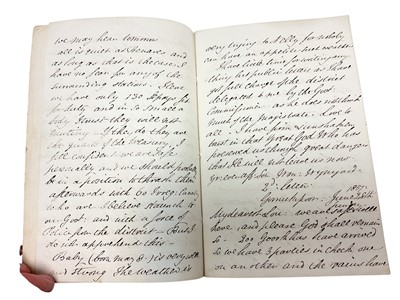 Lot 85 - Of Indian Mutiny interest, a fascinating hand written first hand account of the Mutiny contained in a period journal (kept from April 1857-March 1858) and in a collection of handwritten letters...